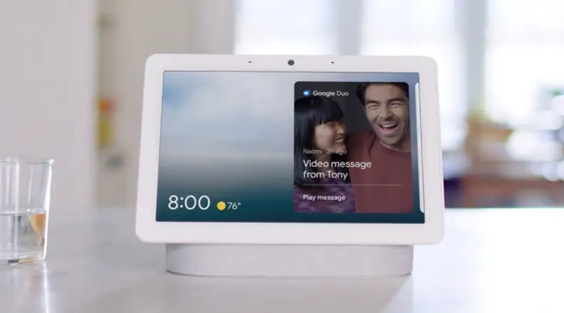 Google Nest Hub Max with video call on screen