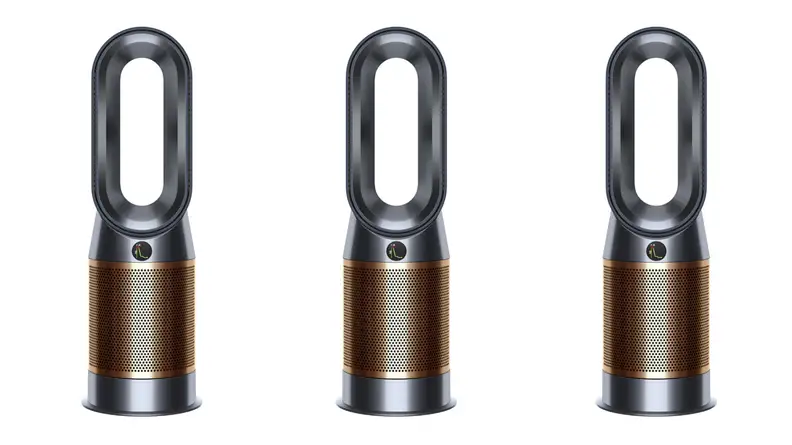 An image of a Dyson air purifier repeated 3 times.