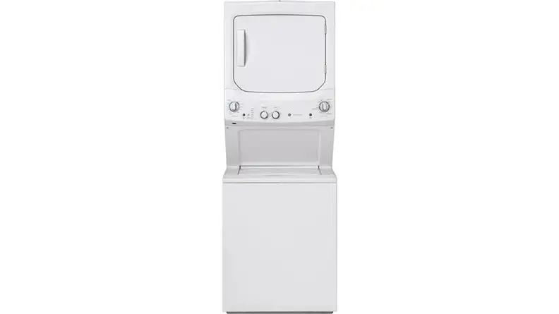 The GE GUD27ESSMWW laundry centre on a white background.
