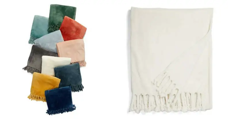 Plush throw blankets