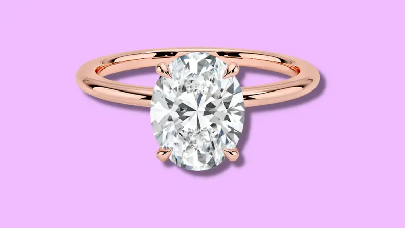 Diamond ring in rose gold setting