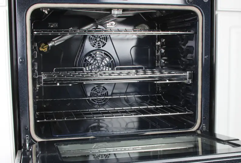 The Samsung NX58H9950WS's oven interior