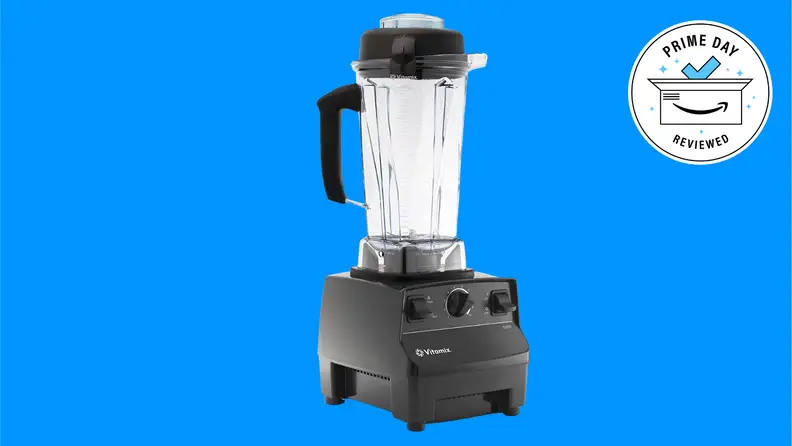 Vitamix blender on blue background