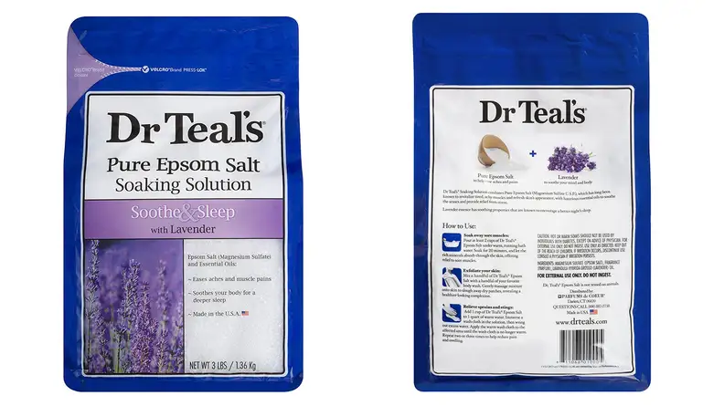 A photo of the Dr. Teal’s Pure Epsom Salt.