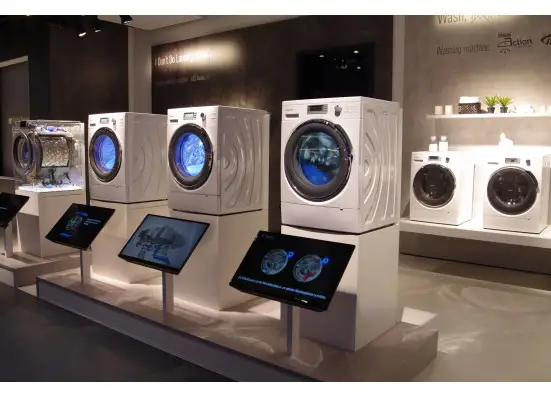 Panasonic's lineup of washing machines.