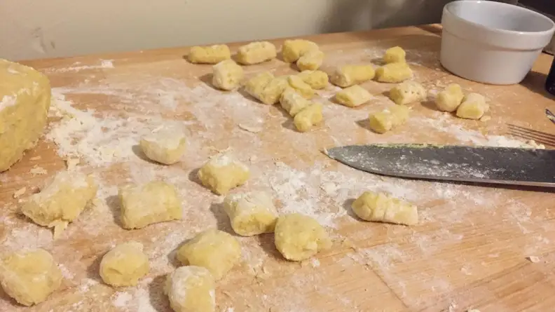 DISH potato gnocchi being prepared at home