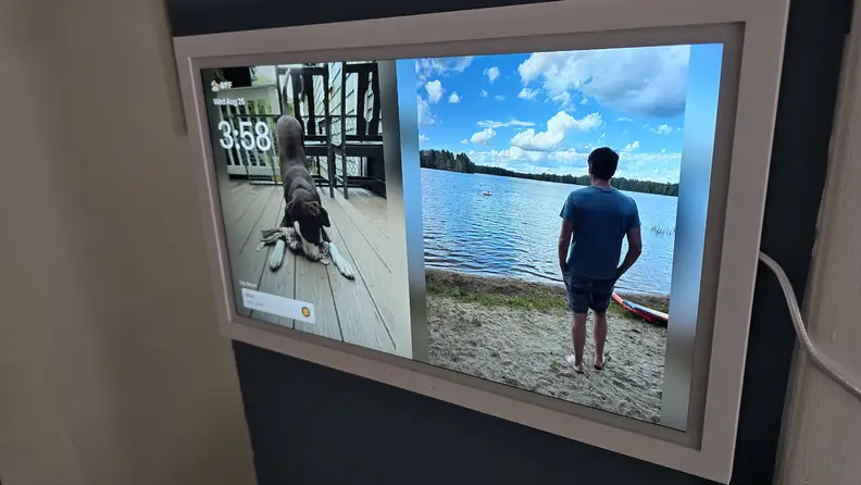 Greenlight Family Hub display screen showing photos.