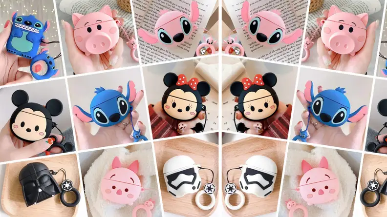Cases shaped like Disney characters.