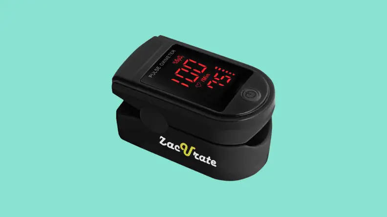 Oximeter over blue background