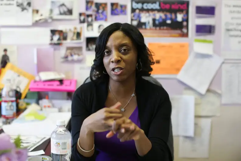 Vidal Chastanet's principal at Mott Hall Bridges Academy, Nadia Lopez