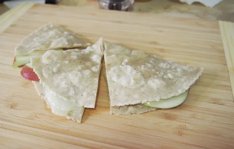 Apple cheese tortilla