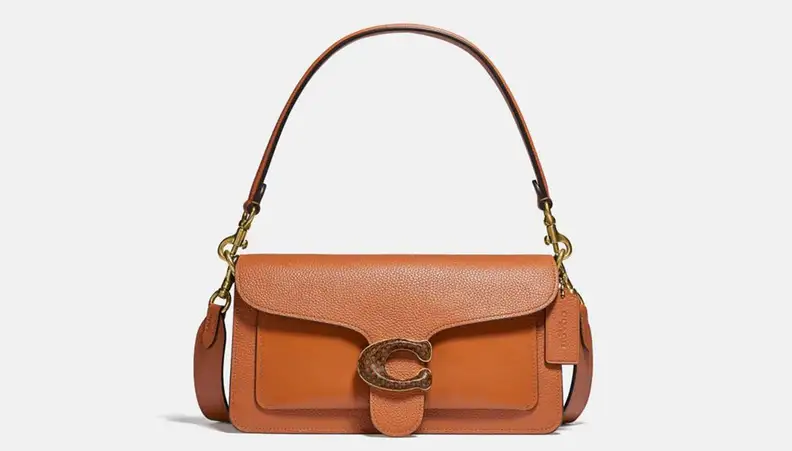 A brown leather purse