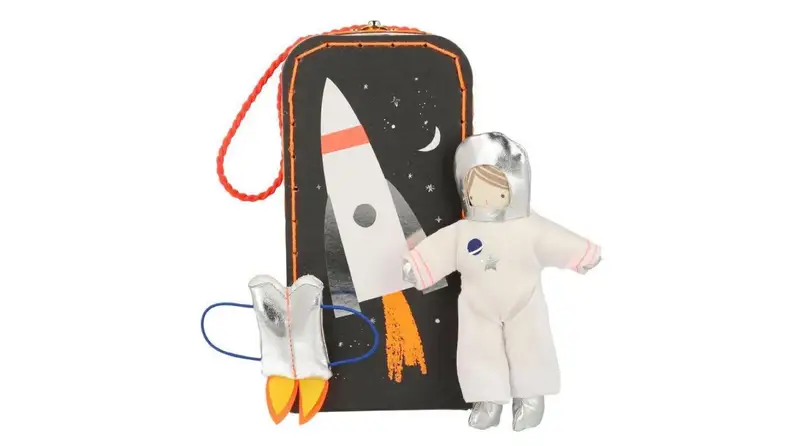 Astronaut stuffed doll with spaceship backpack