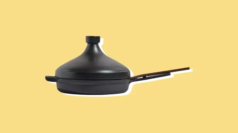 Product shot of the Our Place Always Pan with Tangine lid.