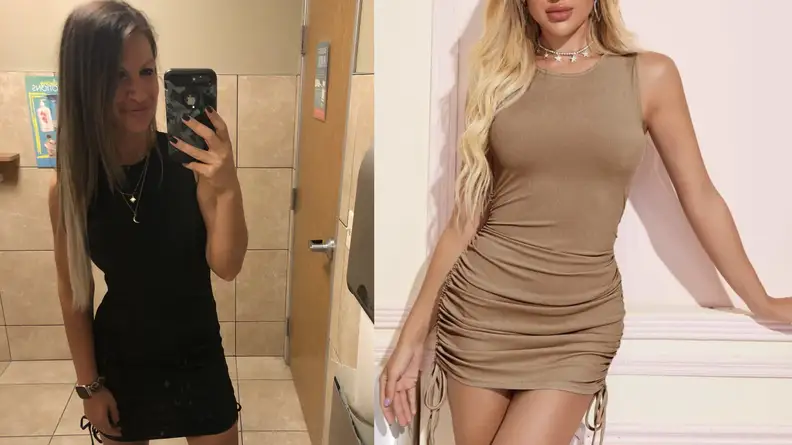 Shein bodycon ruched dress