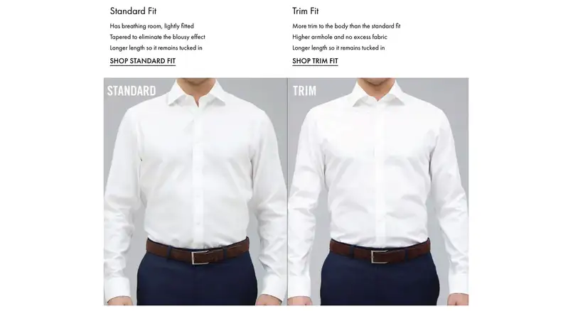 Tie Bar shirt fit guide