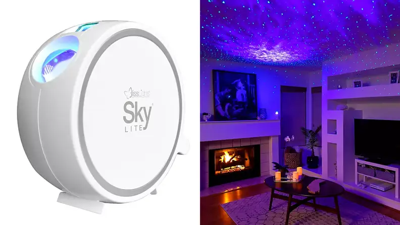 Projector putting stars and blue light into a room