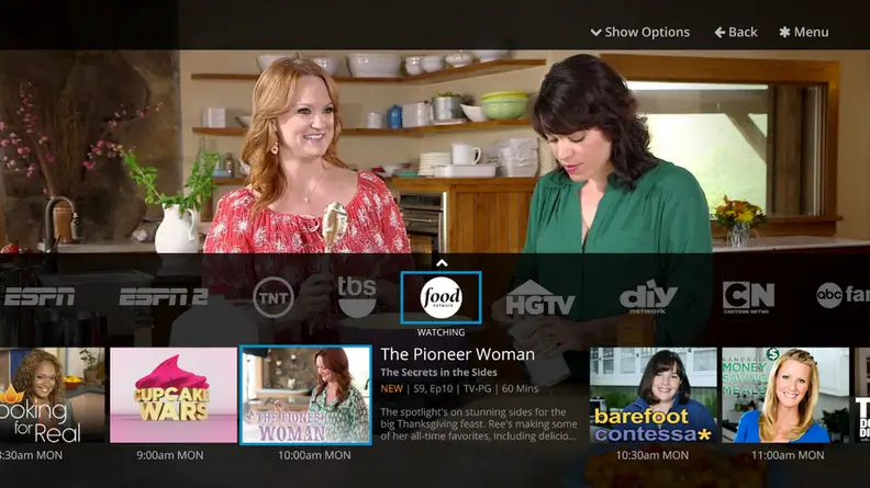 Sling TV user interface