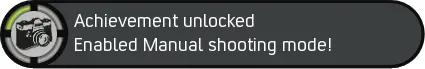 Achievement badge for unlocking the Nikon 1 J4's manual shooting mode
