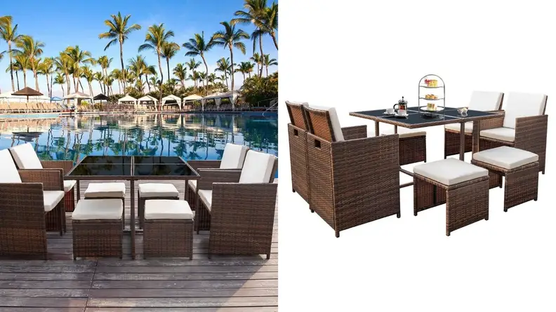 Devoko 9 Pieces Patio Dining Set