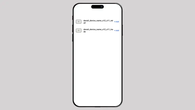 iPhone screen showing names of pairing devices for Honeywell thermostat to connect to.