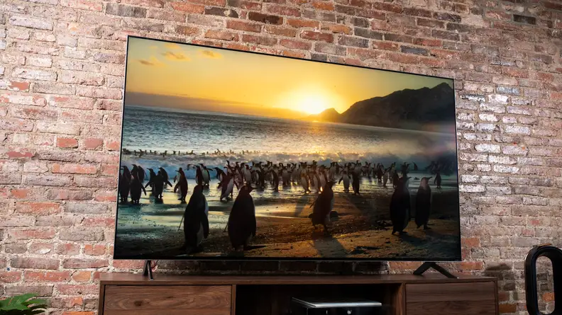 The LG QNED99 8K TV displaying 4K/HDR content in a living room setting