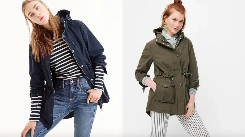 j crew rain coat