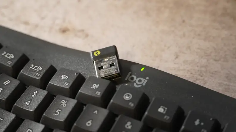 Close-up shot of the USB dongle.
