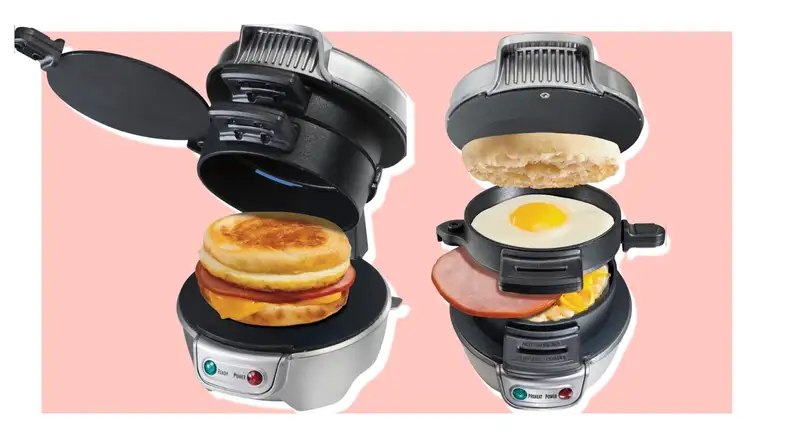 Product shot of the  Hamilton Beach breakfast sandwich maker.