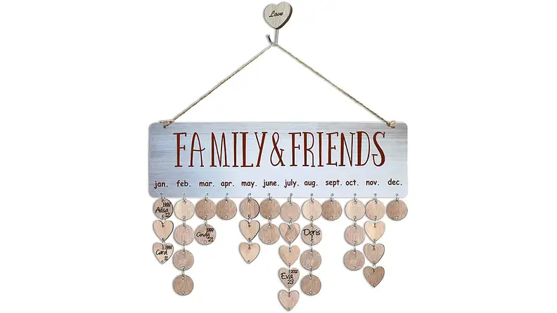 Wooden Family Reminder Calendar Board Wall Hanger