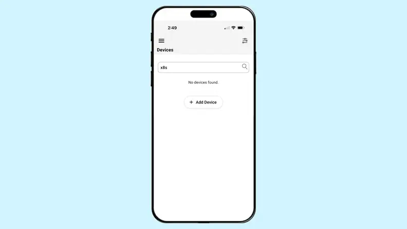 iPhone screen showing no devices to connect to via smart doorbell for Honeywell.