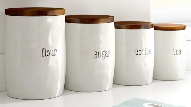 Best Kitchen Gifts: Dotted Line Canister Set