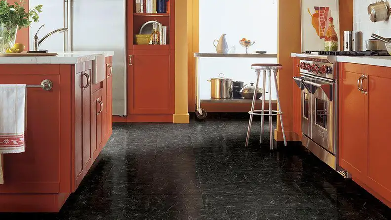 Black marble vinyl tile