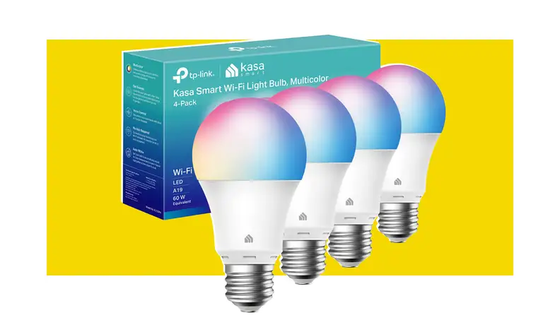 A package of Kasa Smart lightbulbs.