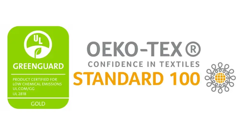 Greenguard and Oeko-Tex Standard 100 seals