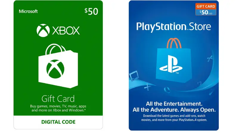 Gaming gift cards available on Amazon