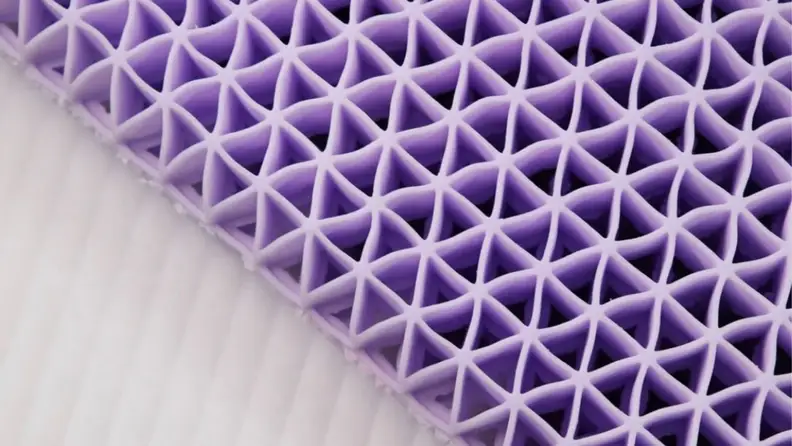 a view of the polymer grid that's in the Purple Pillow