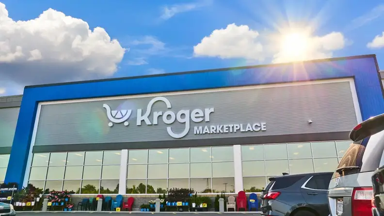 Kroger Marketplace storefront on a sunny day
