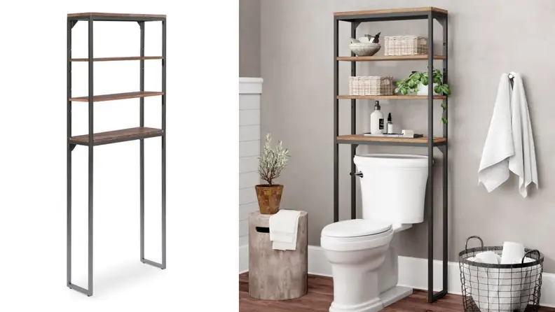 Over-the-toilet units provide a lot more storage space.