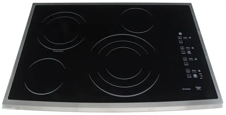 The GE PP945SMSS 30-inch electric cooktop.