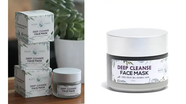Two images of mud mask