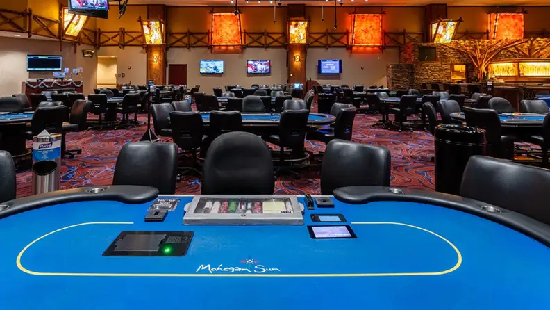 Poker room of a casino hotel