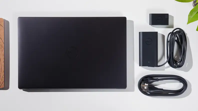 Unboxed dell xps 14 laptop with power charger