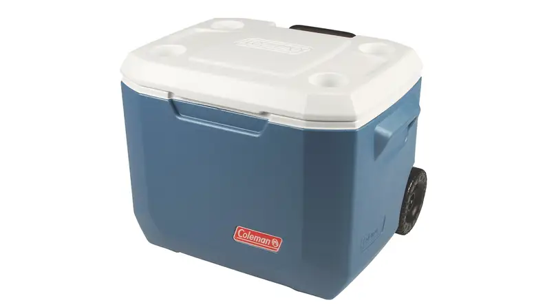 A Coleman Xtreme Wheeled Cooler against a white background.