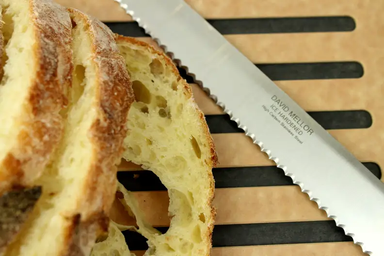 bread knife and bread
