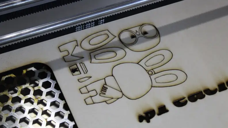 Rabbit being made with laser cutter