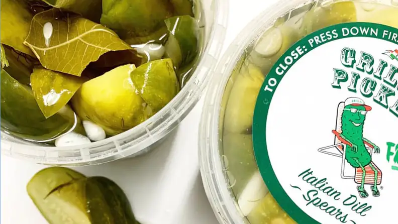 Pickle spears in jar
