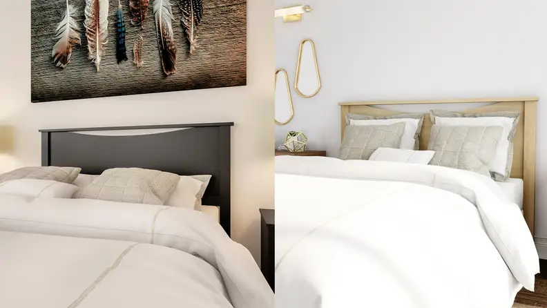 Home Depot headboard against wall