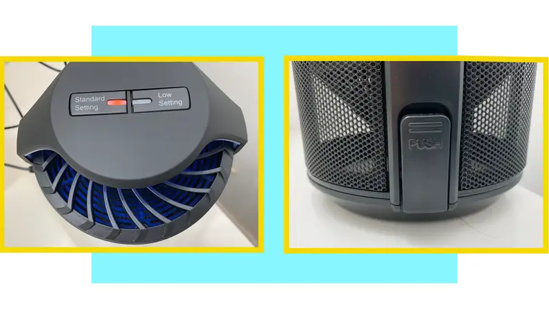 Katchy Indoor Insect Trap with adjustable settings buttons.