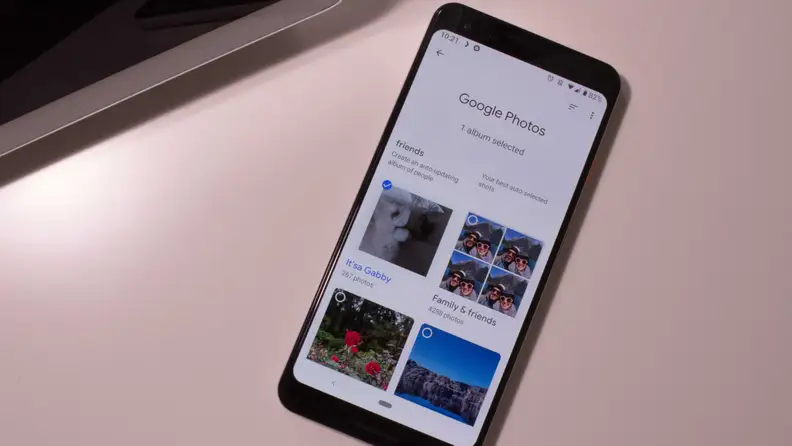 Google photo app on a smartphone